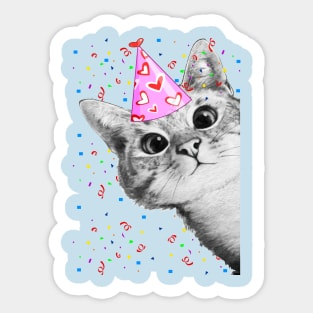 BIRTHDAY CAT PARTY Sticker